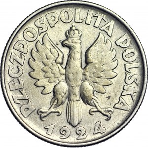 2 złote 1924, Żniwiarka, odwrotka (Filadelfia), piękna