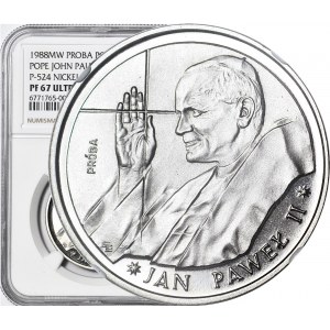 10.000 złotych 1988, Jan Paweł II, Cienki krzyż, PRÓBA, NIKIEL
