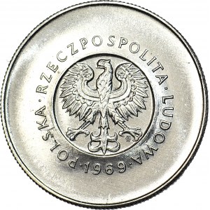 10 złotych 1969, 25. rocznica PRL - duże napisy, PRÓBA, NIKIEL