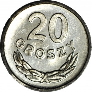 RR-, 20 groszy 1977, PROOFLIKE (rocznik nie ma zestawów lustrzanych)