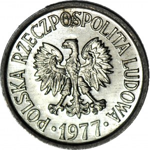 RR-, 20 groszy 1977, PROOFLIKE (rocznik nie ma zestawów lustrzanych)