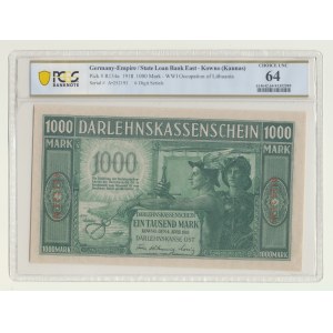 Kowno 1000 marek 1918, ser. A, 6 cyfr