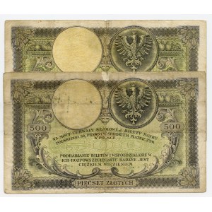 Zestaw 2 szt. 500 złotych Kościuszko, 28.02.1919, seria SA