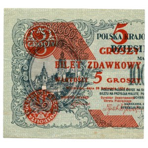 5 groszy 1924, lewa połowa
