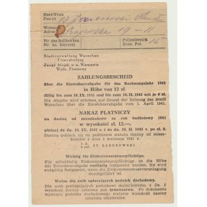 Danina od Mieszkańców 6 złotych 1941 r. Warszawa
