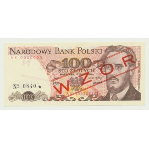 100 złotych 1976, Waryński, AK 0000000 WZÓR (No 0840*)