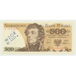 500 złotych 1974, Kościuszko, K 0000000 WZÓR (No 1337*)