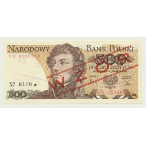 500 złotych 1982, Kościuszko, CD 0000000 WZÓR (No 0418*)