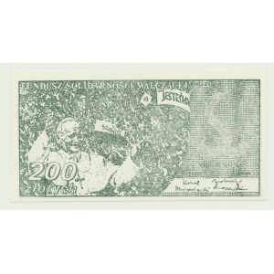 Solidarność, 200 złotych 1984, Fundusz Solidarności Walczącej, Jan Paweł II, j. zielony