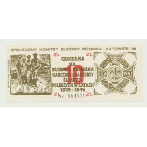 Cegiełka 10 złotych 1982 na budowę Pomnika Harcerzy poległych w latach 1939-45