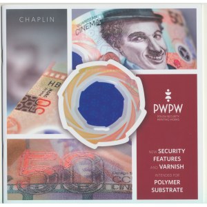 PWPW - banknot promocyjny Chaplin, w folderze