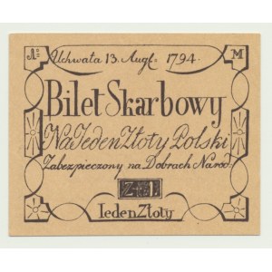 1 złoty 1794, facsimile z 1987 wydane w limitowanym nakładzie 1000szt.