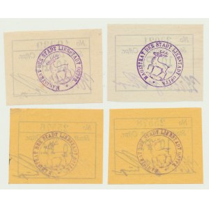 Prusy Wschodnie (Ostpreussen), miasto Miłakowo (Liebstadt), 10 fenigów, papier szarobiały, zestaw 4 szt.