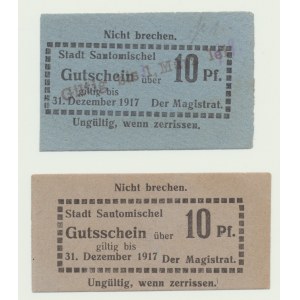 Poznańskie (Posen), Zaniemyśl (Santomischel), 10 fenigów 1917, zestaw 2 szt.
