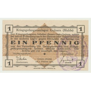 Obóz jeniecki w Golzern (Mulde), 1 fenig 1916, pieczęć fioletowa