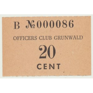 Klub Oficerski Grunwald, 20 centów seria B 000086