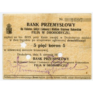 Drohobycz, Bank Przemysłowy, 5 koron 1914