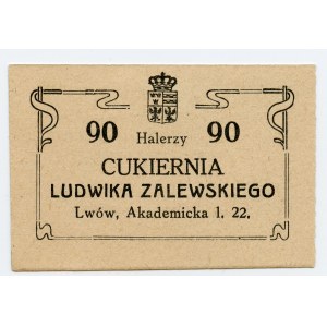 Lwów, Cukiernia Ludwika Zalewskiego, 90 halerzy 1918