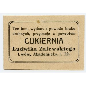Lwów, Cukiernia Ludwika Zalewskiego, 90 halerzy 1918