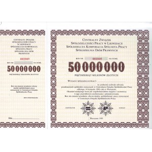Central Union of Labor Cooperatives in Likw., 1993 voucher for 50000000.