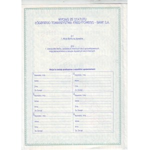 Lodz Credit Society - Bank, registered share for PLN 10,000,000 - 1992 pattern
