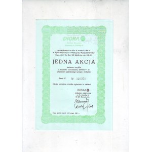 DIORA Dzierżoniów, registered share for PLN 250,000 from 1991.