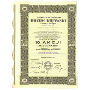 Brześć Kujawski Sugar Factory, registered collective action for 1,500 zlotys, 1937.