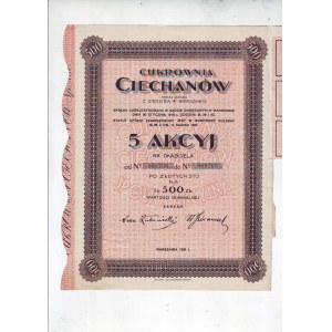 Zuckerfabrik Ciechanów, Sammelaktion für 500 Zloty aus dem Jahr 1931.