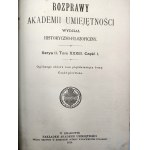 [Gumowski Marian, Bujak Franciszek] - Rozprawy Akademii Umiejętności - wydział historyczno-filozoficzny, Kraków 1914/15