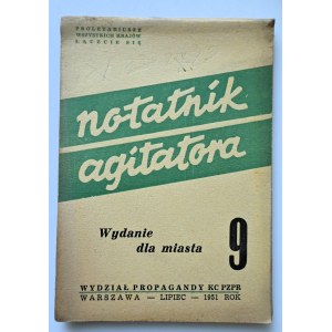 AGITATOR'S NOTEBOOK City Issue No. 9 [1951] Propaganda Department of the Central Committee of the Polish United Workers' Party.