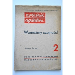 AGITATOR'S NOTEBOOK Rural Edition No. 2 [1953] Let's strengthen vigilance !