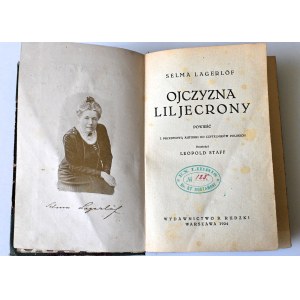LAGERLÖF SELMA Homeland of Liljecrona [translated by LEOPOLD STAFF] 1924