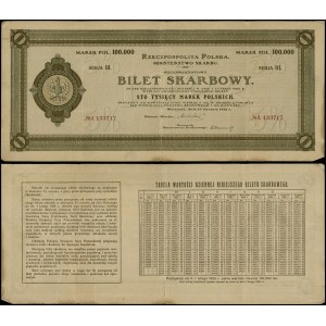 Poland, 5% treasury ticket for 100,000 Polish marks, issued 10.01.1922