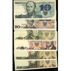 Polska, zestaw 8 banknotów, 1982-1988