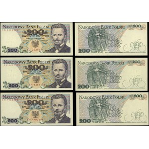 Polska, zestaw: 3 x 200 złotych, 1.12.1988