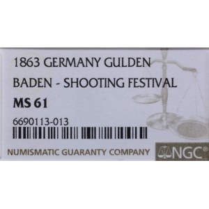 Germany, guilder, 1863, Karlsruhe