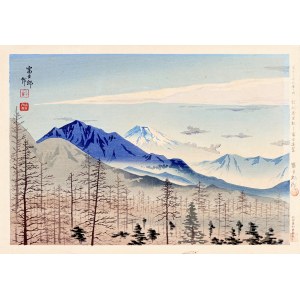 Tomikichirō Tokuriki (1902-2000), Góra Fuji - odległy widok ze stacji Shinshū Kiyosato, 1939/1940