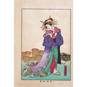 Utagawa Kunisada I (Toyokuni III, 1786-1864), wyd. Yoshikawa Kobunkan, Mayuzumi, z cyklu Biografie sławnych kobiet, Tokio, 1918