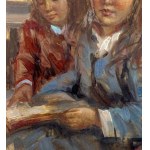 R. CONCILIO, Two girls reading - R. Concilio