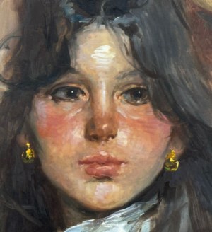 GIACOMO MORETTI, Portrait of a young woman - Giacomo Moretti (1843)