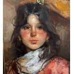 GIACOMO MORETTI, Portrait d'une jeune femme - Giacomo Moretti (1843)