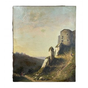 ARTISTA NON IDENTIFICATO, Paesaggio con rovine