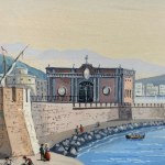 ANONIMO, The lighthouse and Mount Vesuvius in Naples