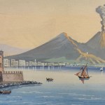 ANONIMO, The lighthouse and Mount Vesuvius in Naples