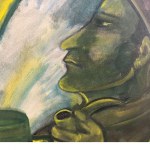 A. PANNOCCHIA, Oil painting on cardboard. Man with a pipe - A. Pannocchia