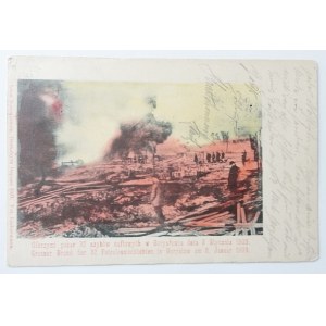 [BORYSLAW]. Enorme incendio di 32 pozzi di petrolio a Boryslaw l'8 gennaio 1903....