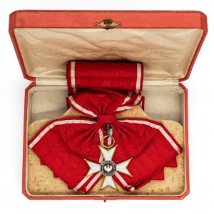 Krzyż Wielki Order Odrodzenia Polski z gwiazdą, (Polonia Resituta I klasa) z szarfą orderową i pudełkiem