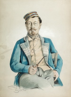 Juliusz Kossak (1824 Nowy Wiśnicz – 1899 Kraków) Portret Adama Hr. Potockiego z Buczacza, 1849 r.