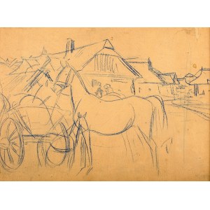 Juliusz Holzmüller (1876 Bolechów – 1932 Lwów) Koń przy wozie