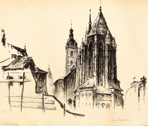 Jan Rubczak (1884 Stanisławów – 1942 Auschwitz) Widok na kościół Mariacki od wschodu, 1934 r.